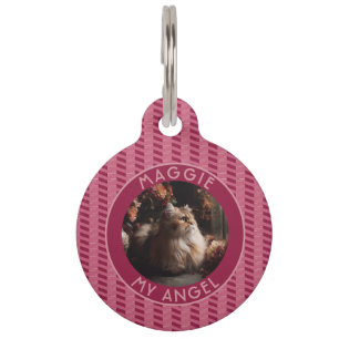 Colorful Cat Owner Gift Chevron Geometry Pet Tag