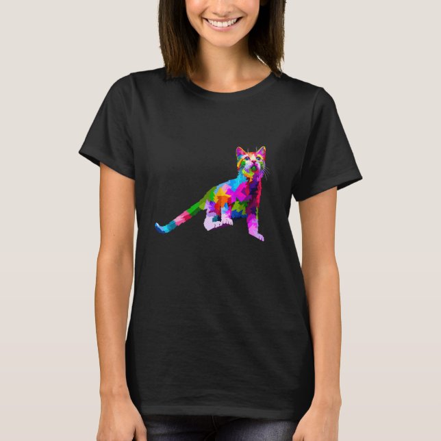 Colorful Cat Standing Top Graphic (Front)