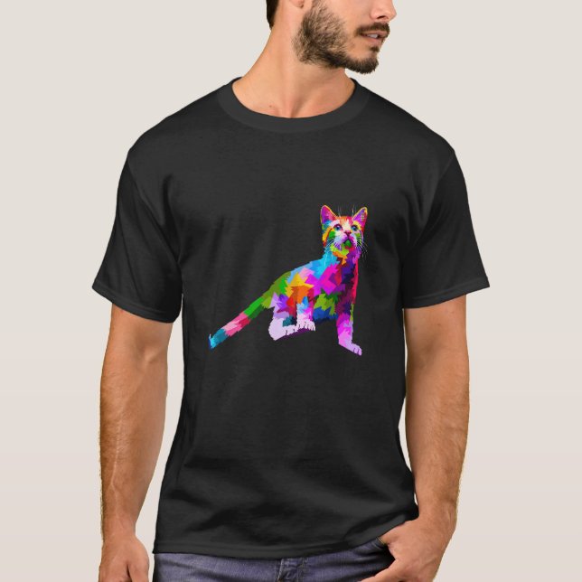 Colorful Cat Standing Top Graphic (Front)