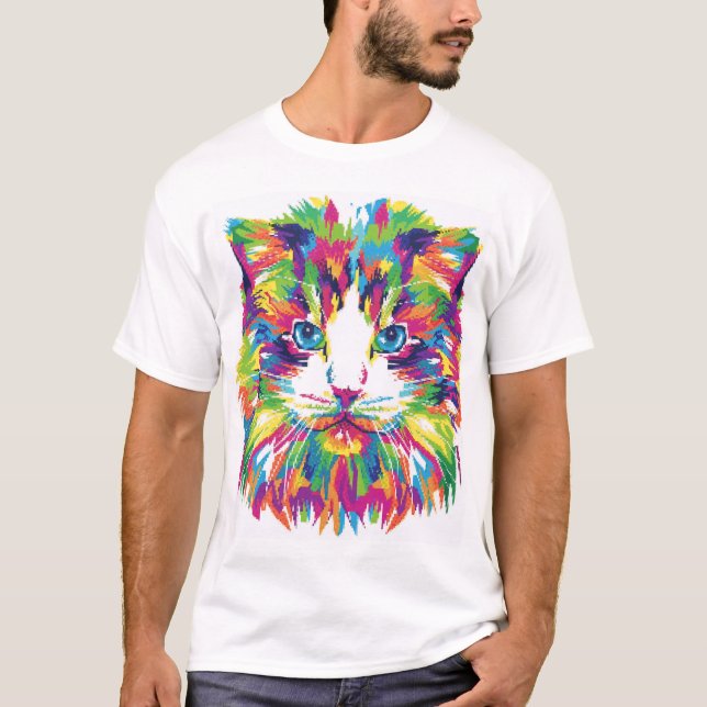 Colorful Cat T-Shirt (Front)