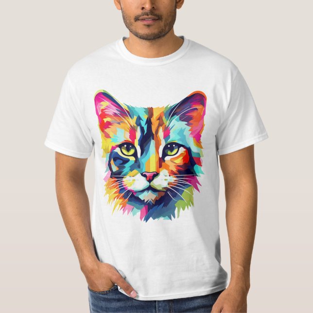Colorful Cat T-Shirt (Front)