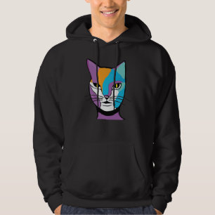 Colorful Cat Woman Illustration Hoodie