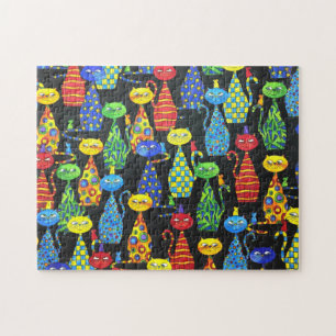 Colorful Cats and Mice Jigsaw Puzzle
