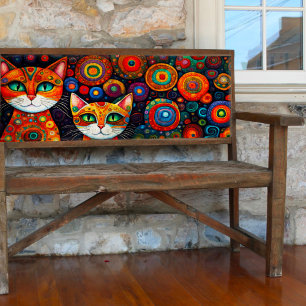 Colorful Cats and Moons Decoupage Tissue Paper