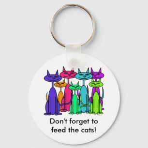 Colorful Cats Keychain