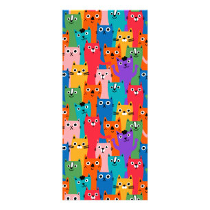Colorful cats pattern rack card