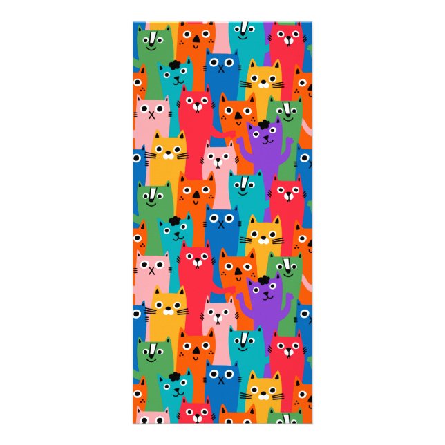Colorful cats pattern rack card (Front)