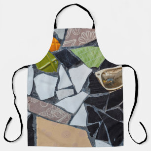 Colorful ceramic mosaic floor or wall. Creative re Apron