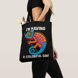 Colorful Chameleon Lizard Life Rainbow Reptile Tote Bag