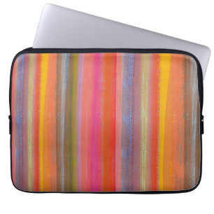 Colorful Charcoal Boho Stripes Laptop Sleeve