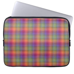 Colorful Checker Abstract Pattern Laptop Sleeve