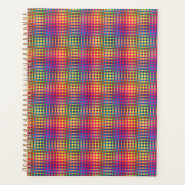 Colorful Checker Abstract Pattern Planner (Front)