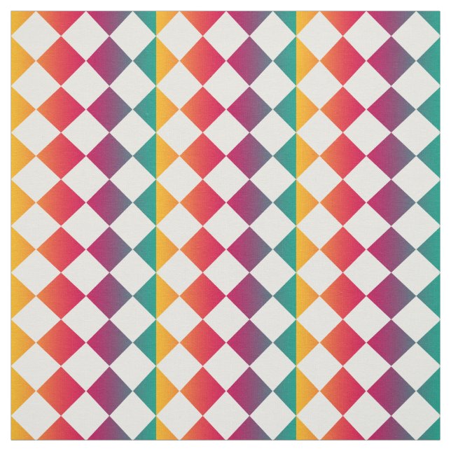 Colorful Checker Diamond Pattern Fabric (Swatch)