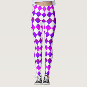 Colorful Checker Diamond Pattern Leggings