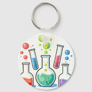 Colorful Chemistry Lab Glassware Key Ring