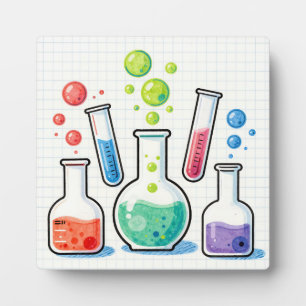 Colorful Chemistry Lab Glassware Plaque