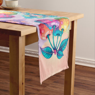 Colorful cherries short table runner