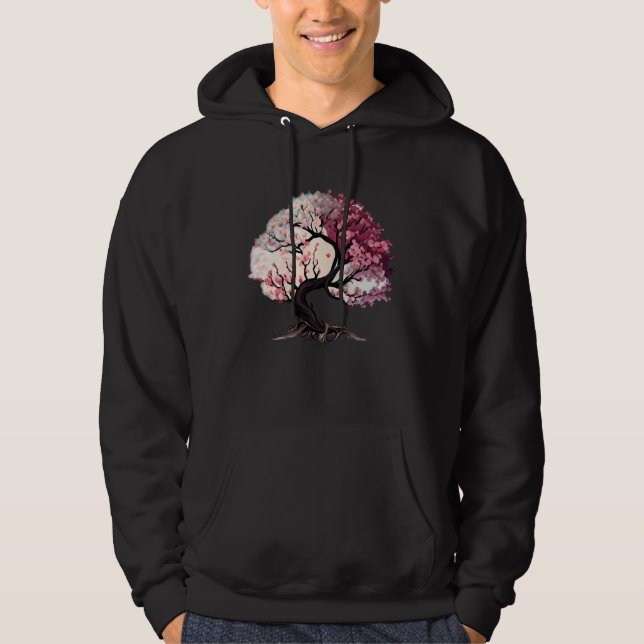 Colorful Cherry Blossom Delight Tree of Life Hoodie (Front)