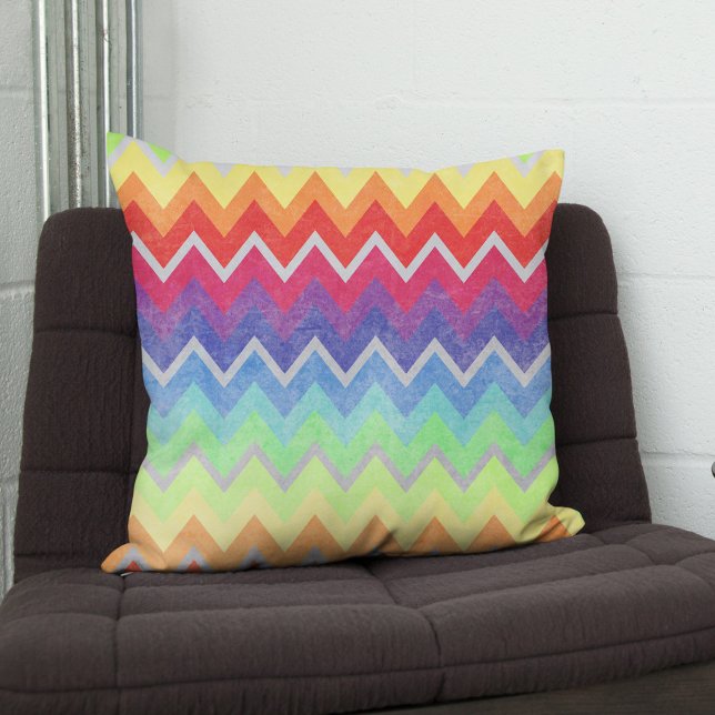 Colorful Chevron pattern Cute Rainbow colors Cushion (Creator Uploaded)