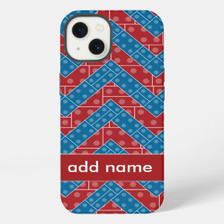 Colorful Chevron Pattern with Bricks Red Blue iPhone 13 Case