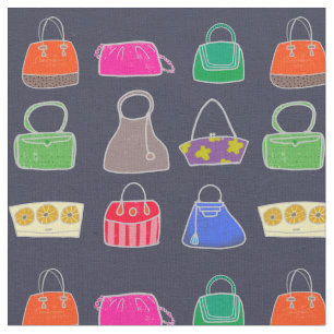 Colorful Chic Fashion Purses-dark background Fabric
