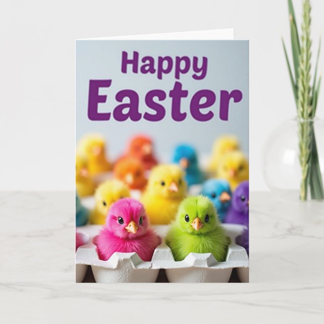 Colorful Chicks Greeting Card (Front)