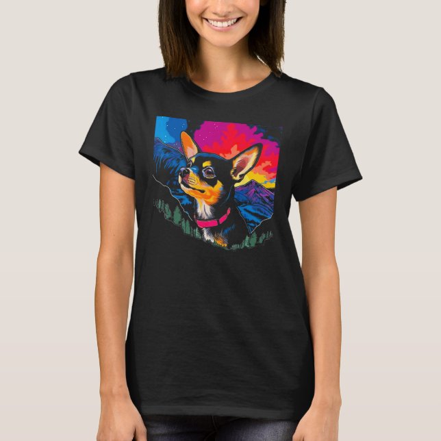 Colorful Chihuahua Dog T-Shirt (Front)