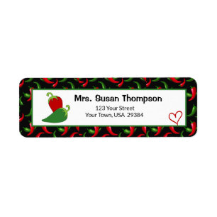 Colorful Chili Peppers Return Address Label