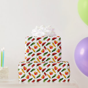 Colorful Chili peppers Wrapping Paper