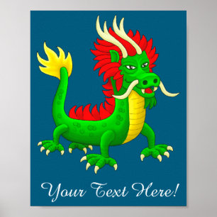 Colorful Chinese Dragon Poster