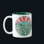Colorful Christian Mountain Adventure  Two-Tone Coffee Mug<br><div class="desc">A thoughtful gift for an adventurous Christian! This mug features a modern mountain design with a fun motivational saying “life with God is an adventure”.</div>