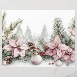 Colorful Christmas Baubles and Flowers 