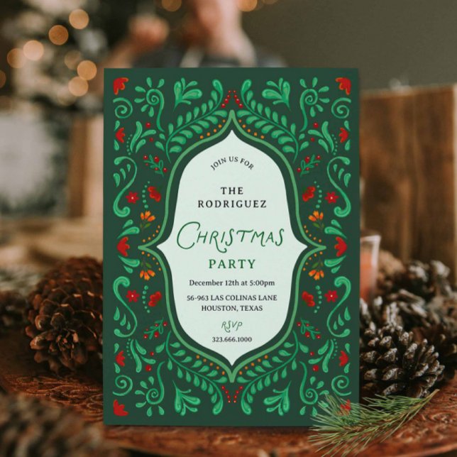Colorful Christmas Fiesta Party Invitation (Colorful Fiesta Christmas Party Invitation)
