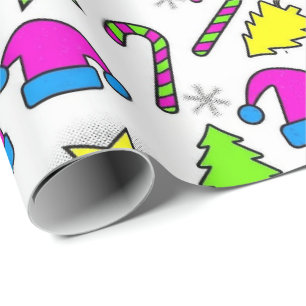 Colorful Christmas Holiday Seamless Pattern Wrapping Paper
