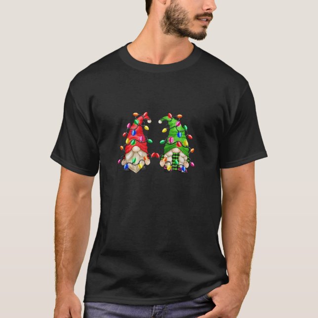 Colorful Christmas Lights Design With Family Chris T-Shirt (Front)