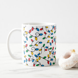 Colorful Christmas Lights Pattern Fun Holiday Mug