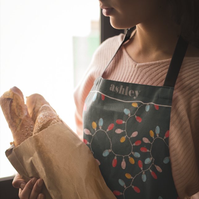 Colorful Christmas Lights | Personalized Holiday Apron (Creator Uploaded)