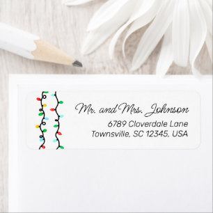 Colorful Christmas Lights Return Address