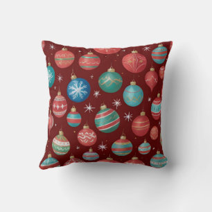 Colorful christmas ornaments pattern cushion