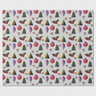 Colorful Christmas Ornaments Wrapping Paper