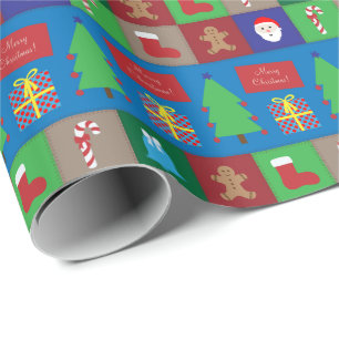 Colorful Christmas Pattern Wrapping Paper
