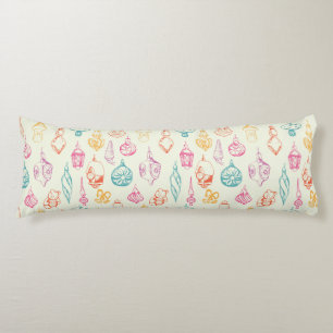 Colorful christmas toys hand drawn body cushion