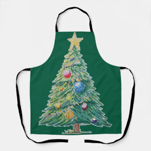 Colorful Christmas Tree Apron