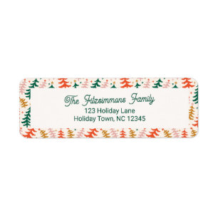 Colorful Christmas Tree Holiday Return Address