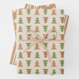 Colorful Christmas Tree Wrapping Paper Sheet