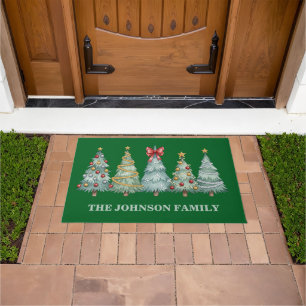 Colorful Christmas Trees Doormat