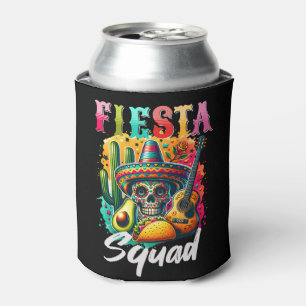 Colorful Cinco de Mayo Fiesta Squad design  Can Cooler