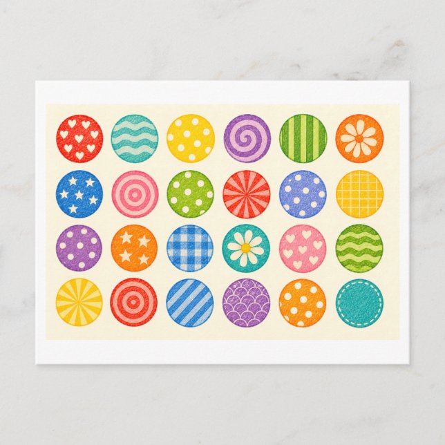 Colorful Circle Collage Postcard (Front)
