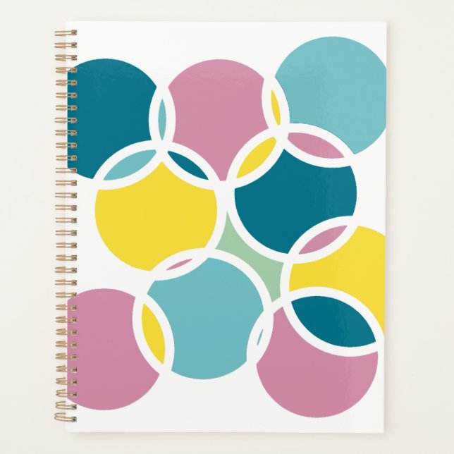 Colorful Circle Design – Fun Geometric Print Planner (Front)