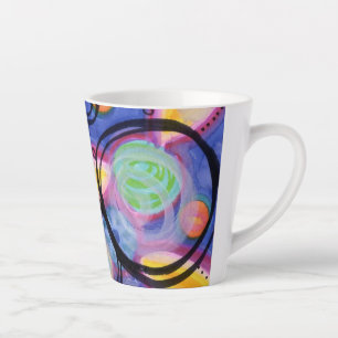 Colorful Circle Doodle Design Latte Mug